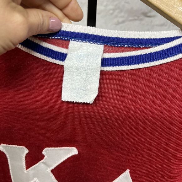 Vtg 60s 70s Kappa Delta Sorority KA Rayon Knit Striped Stitched Jersey T-Shirt - Picture 5 of 7